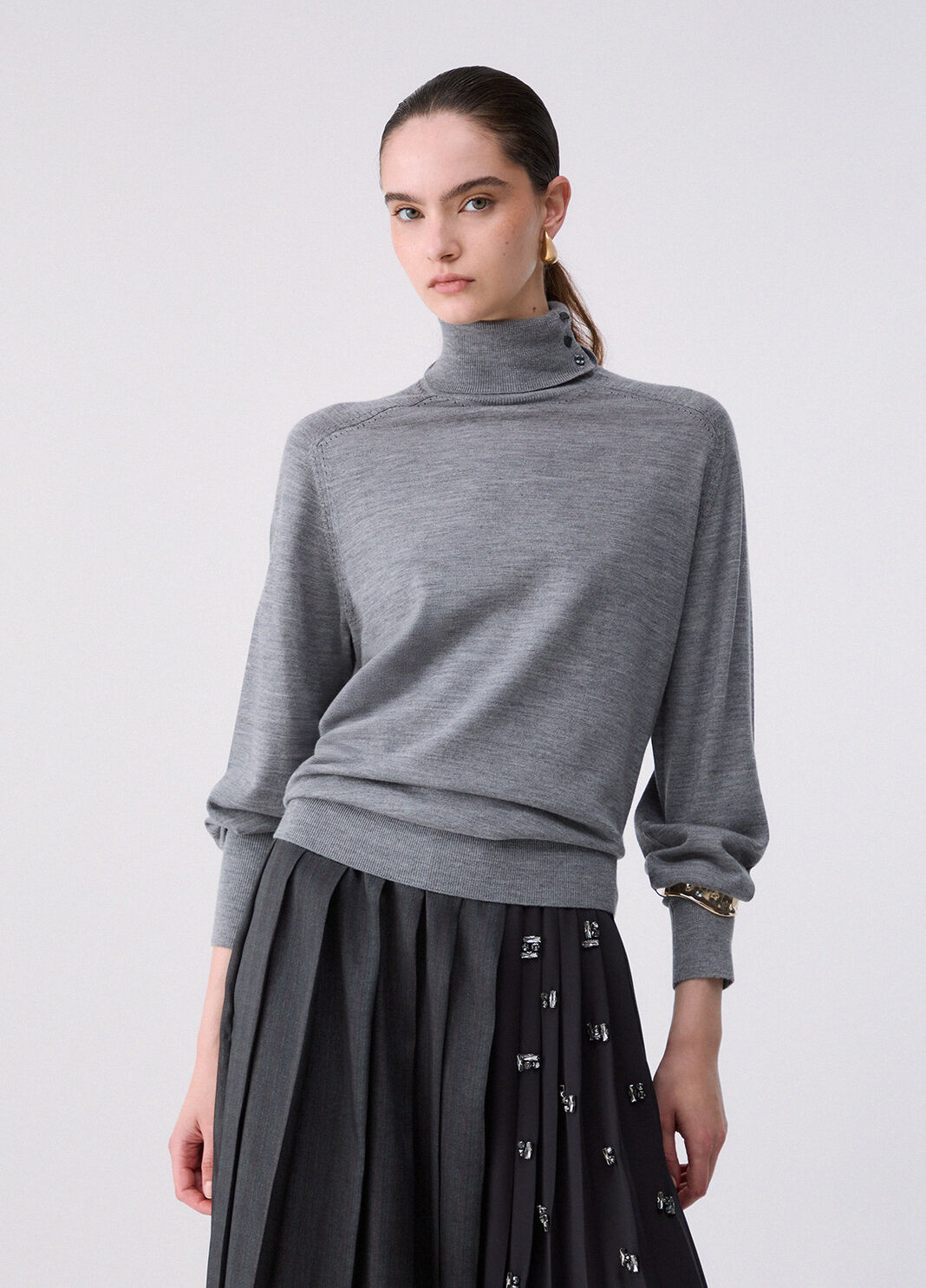 Wool Turtleneck with Bracelet grey m&eacute;lange Liu Jo - large image number 0