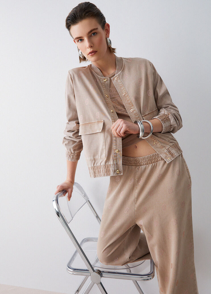 Jacke aus verwaschenem Jersey Beige Liu Jo - medium