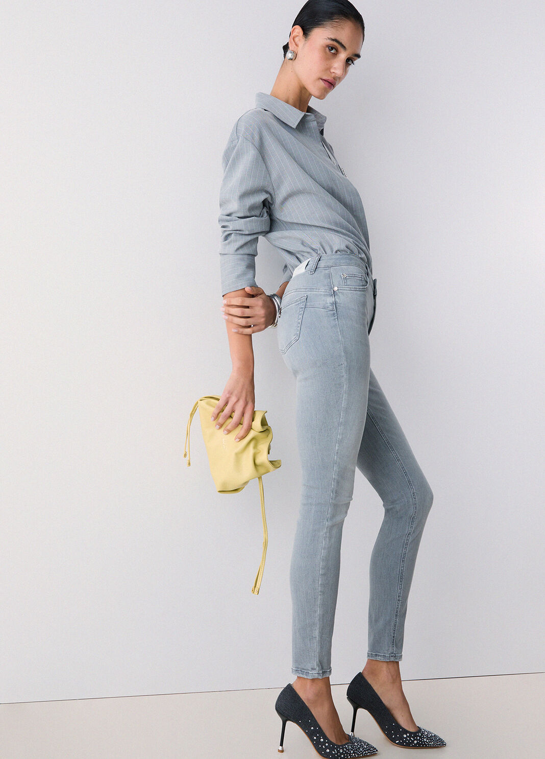 Skinny-Jeans mit hohem Bund Denim-Grau Liu Jo - large image number 2