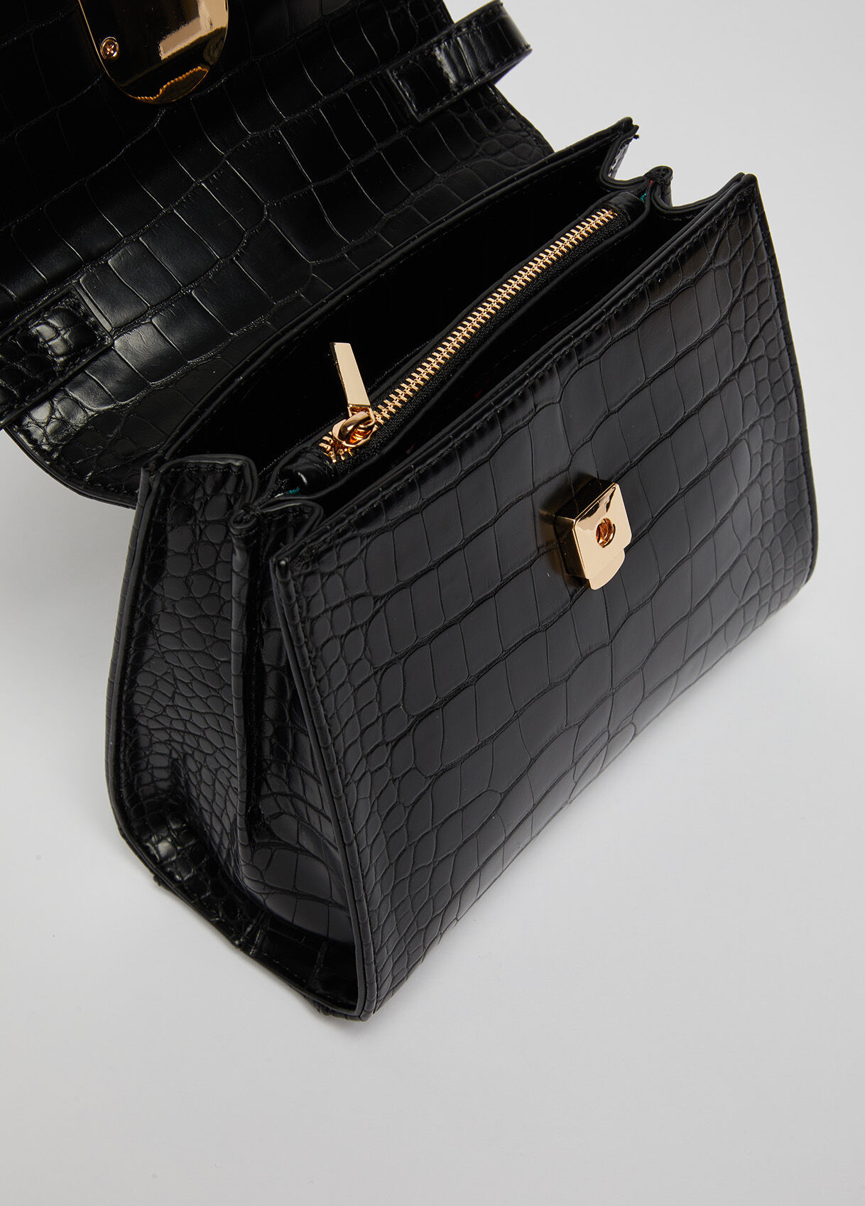croc effect handbag