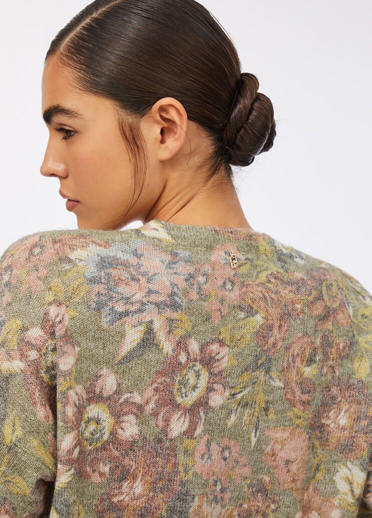 Alpaca and wool blend cardigan sanderson print Liu Jo - medium