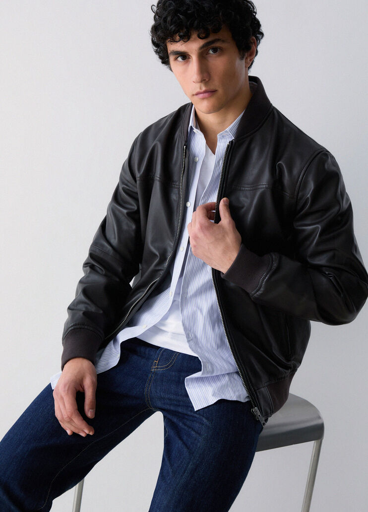 Leather bomber jacket chocolate Liu Jo - medium