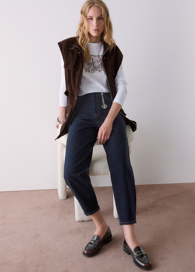 Hoch taillierte Boyfriend-Jeans Normale Waschung Liu Jo - medium