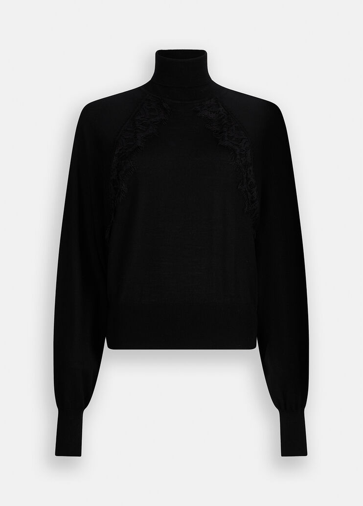Wool turtleneck with lace black Liu Jo - large image number 6