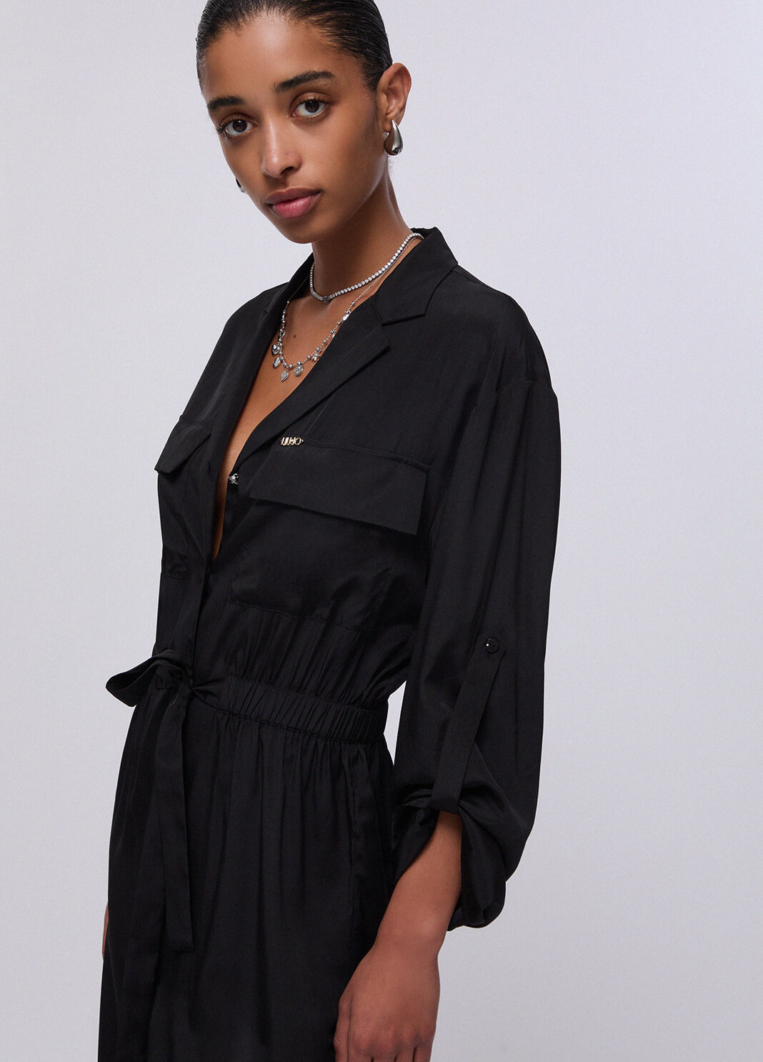 Kurzes Hemdblusenkleid Schwarz Liu Jo - large image number 4