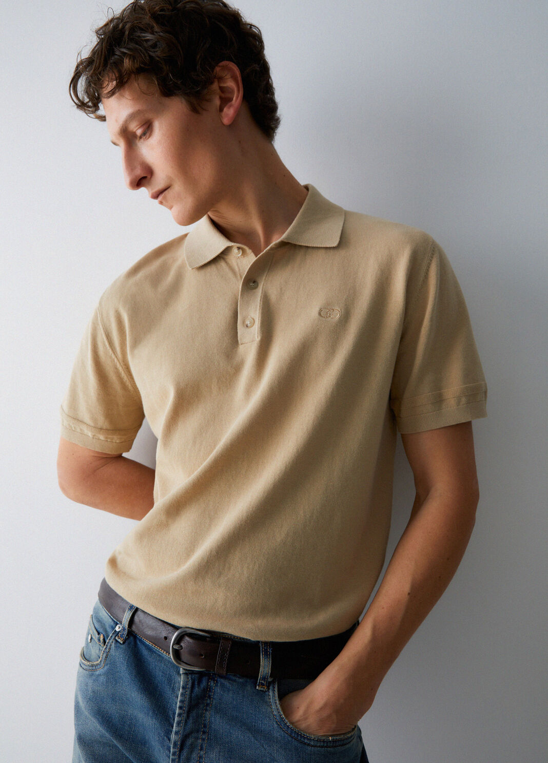 Knit polo-shirt beige Liu Jo - large image number 3