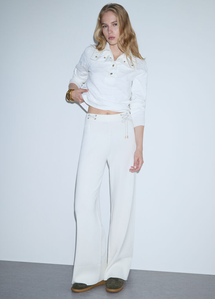 Knit Trousers with Drawstrings white wool Liu Jo - medium