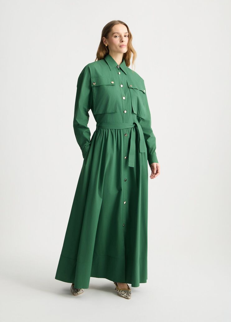 Long green shirt dress tropical jungle Liu Jo - large image number 0 Long green shirt dress tropical jungle Liu Jo - large image number 0