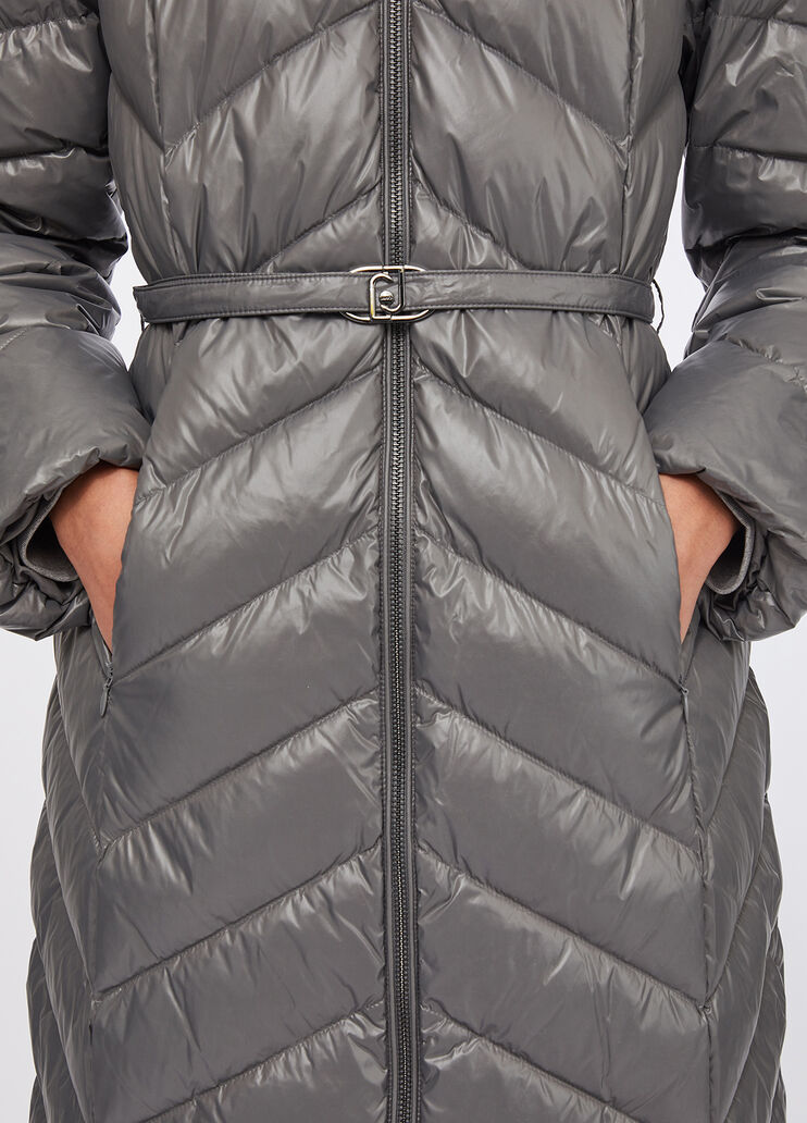 Long down jacket with hood steel Liu Jo - large image number 3