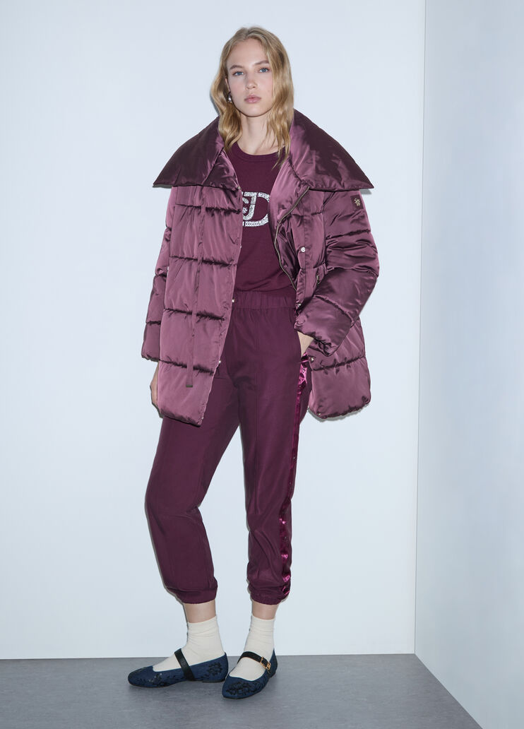 Padded jacket over in nylon glossy aubergine Liu Jo - medium
