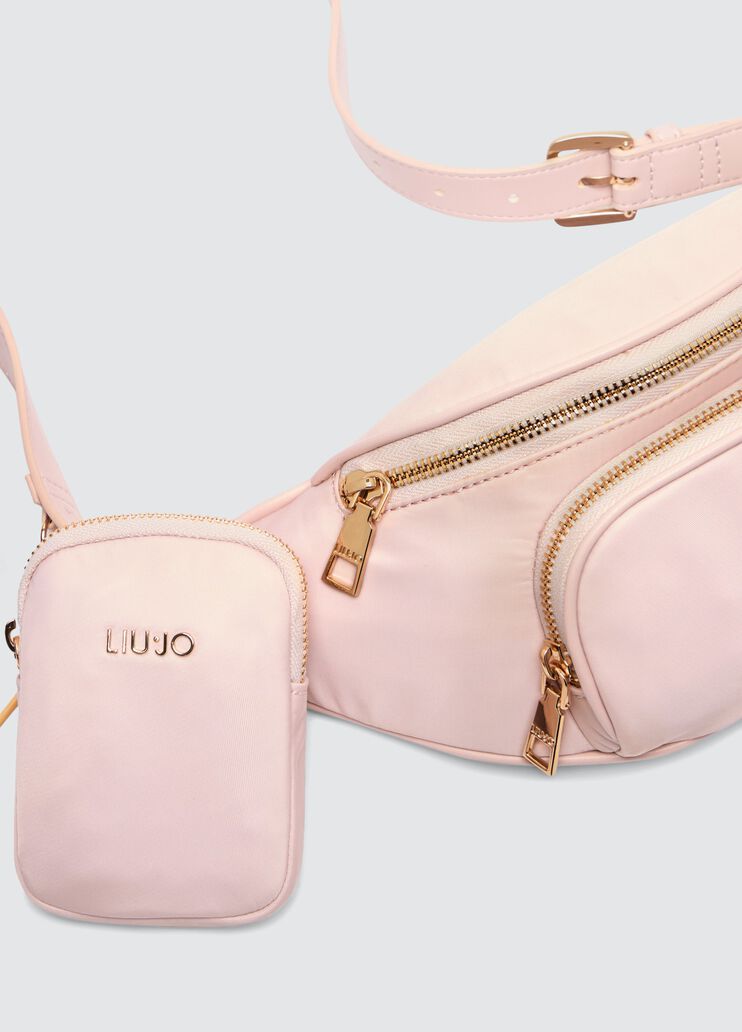 Nylon pouch bag with charm powder pink Liu Jo - large image number 5 Nylon pouch bag with charm powder pink Liu Jo - large image number 5