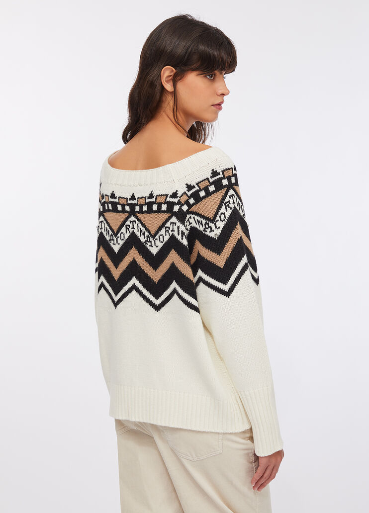 Jacquard jumper with appliqués white Liu Jo - large image number 1