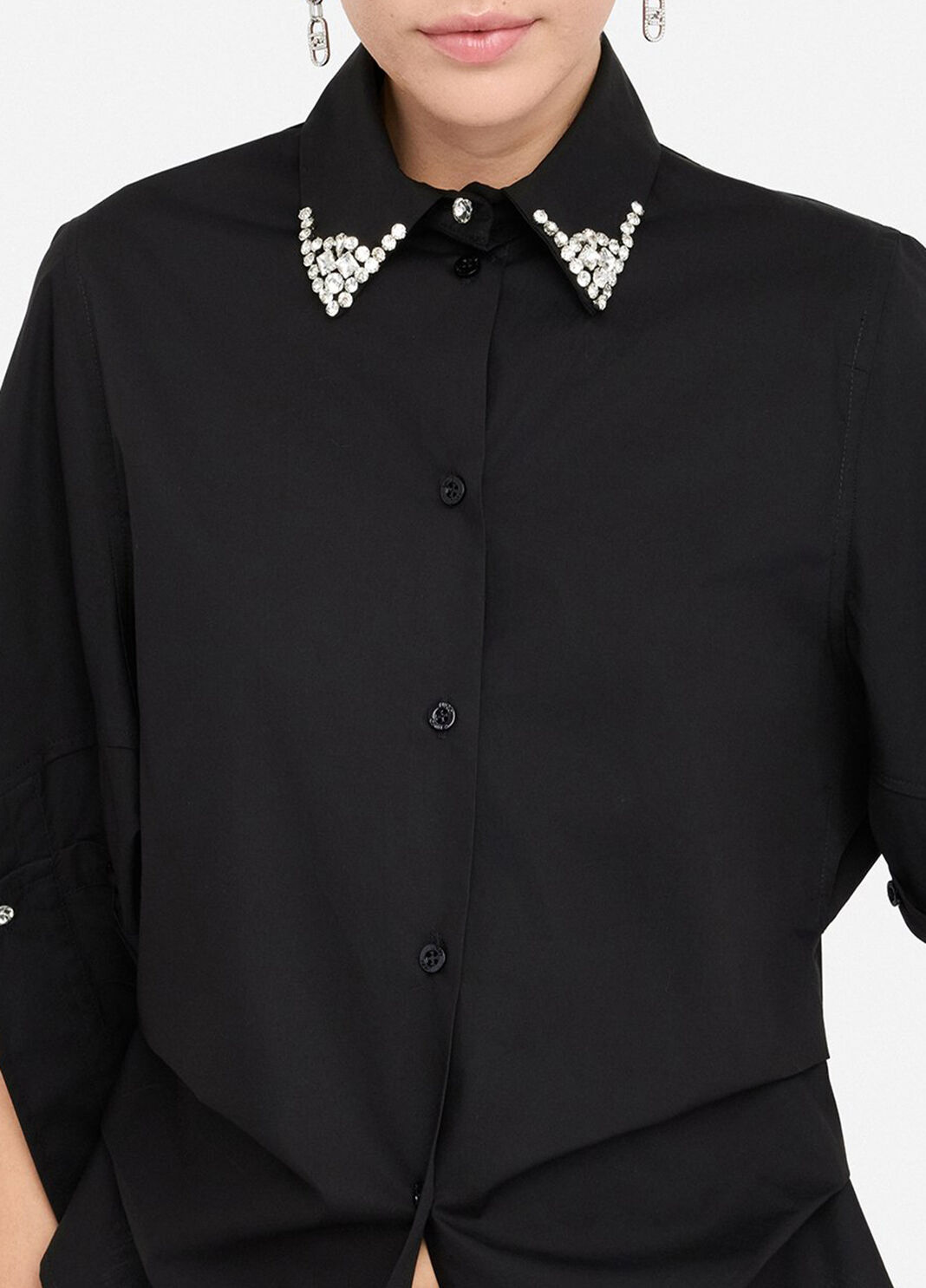 Shirt with jewel applications black Liu Jo - large image number 2