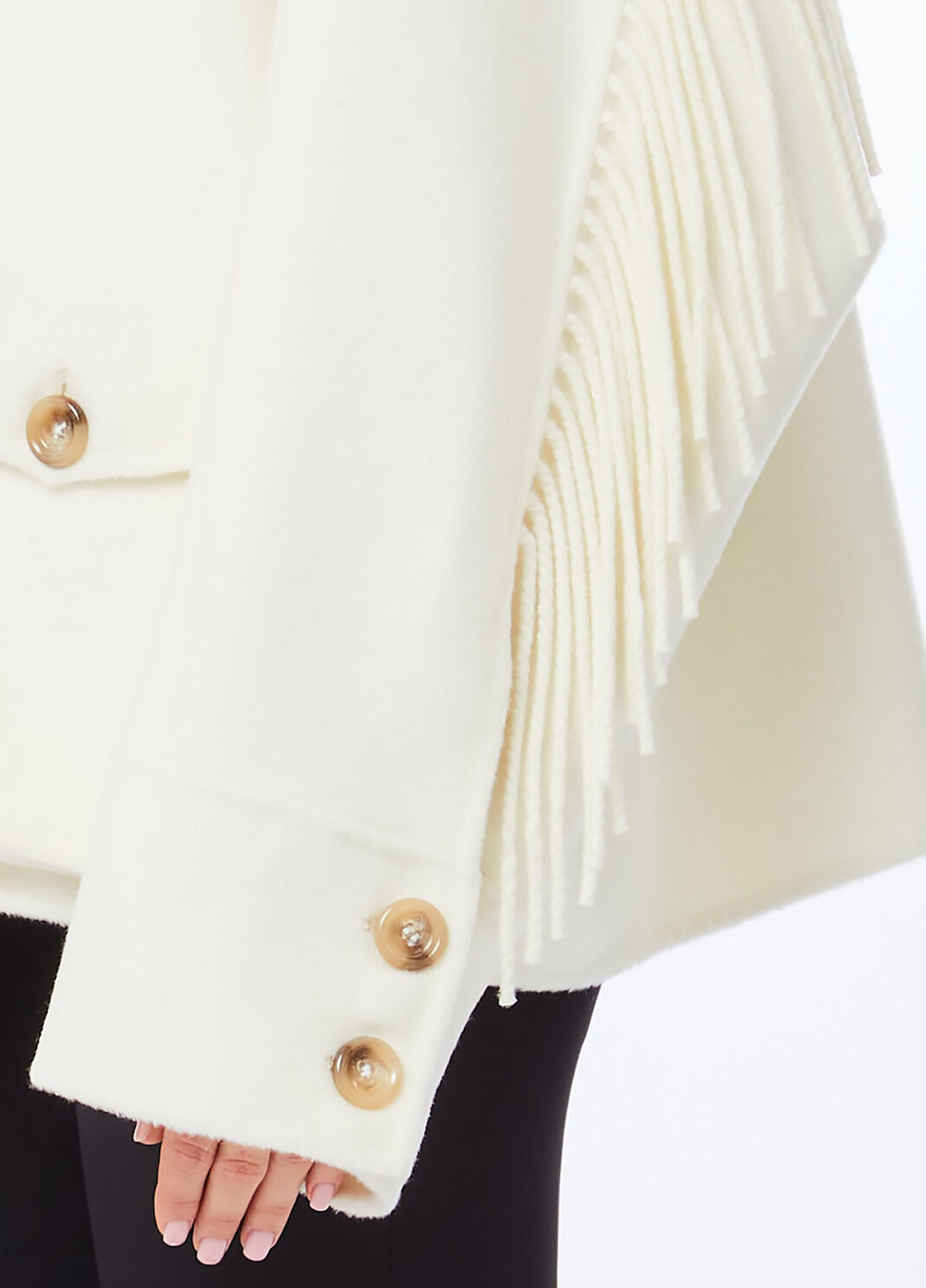Wool pea coat with fringes butter Liu Jo - large image number 2