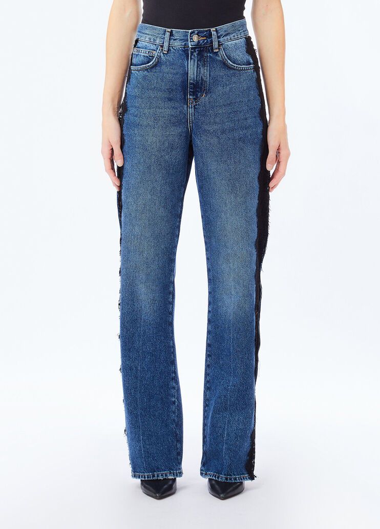 Straight-Jeans mit Spitze Denimblau Liu Jo - medium