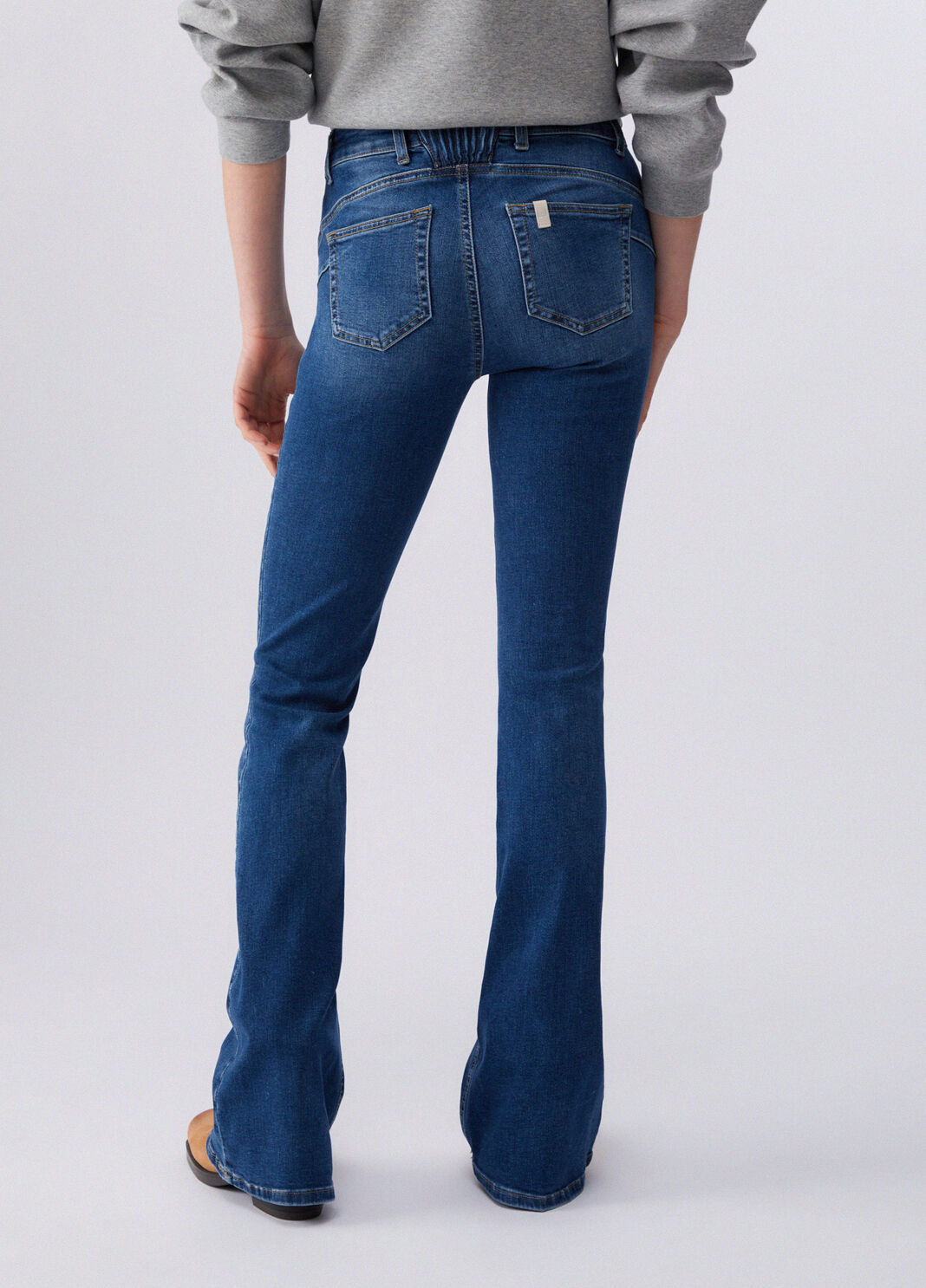  Flare-Jeans mit Elastikeinsatz Dunkles Denimblau Liu Jo - large image number 1