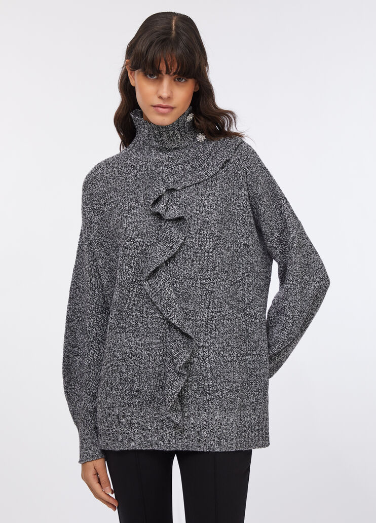 Jumper with maxi-ruffles black Liu Jo - large image number 0