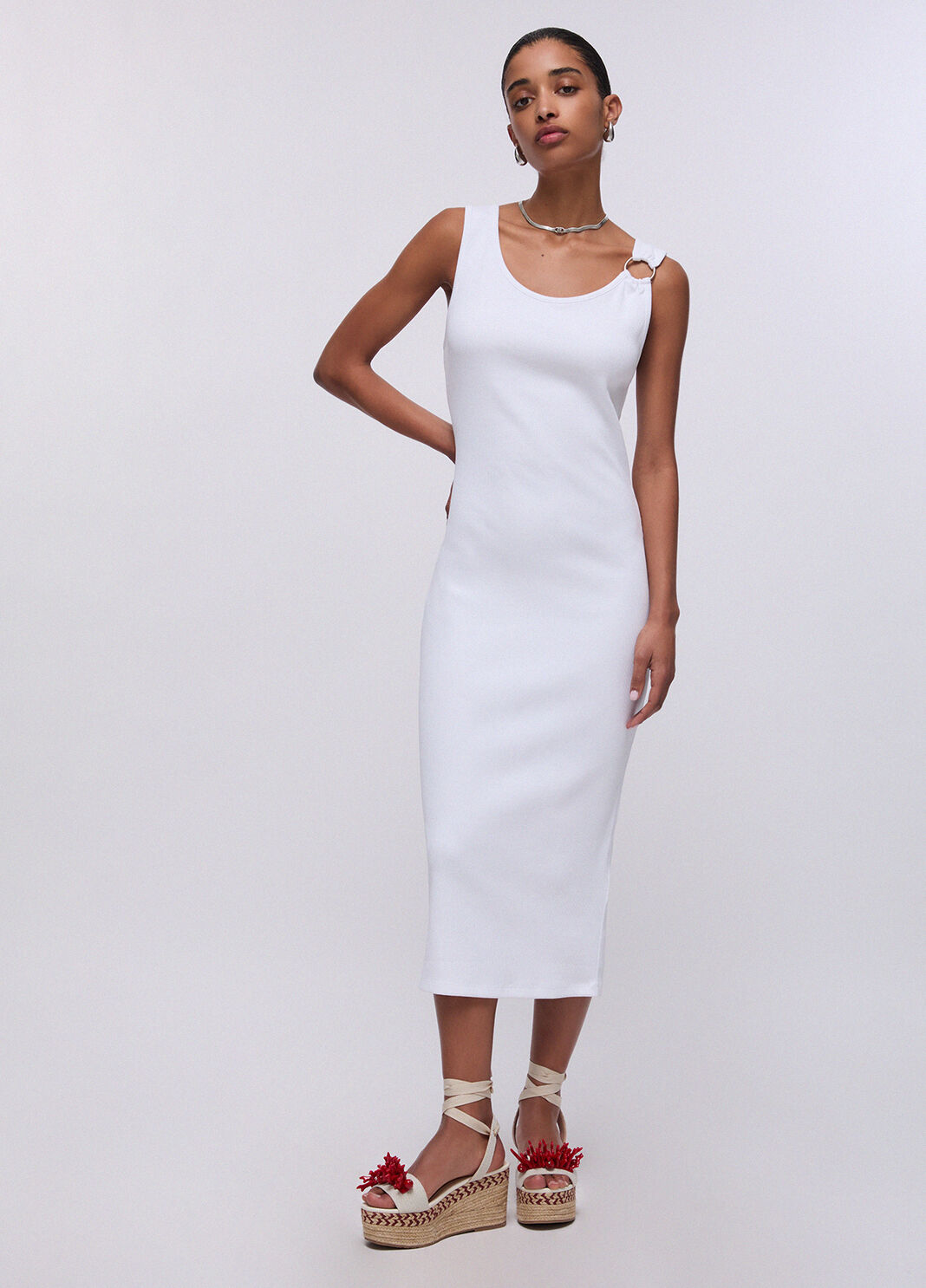 Midi skirt with bejewelled detail white Liu Jo - large image number 0