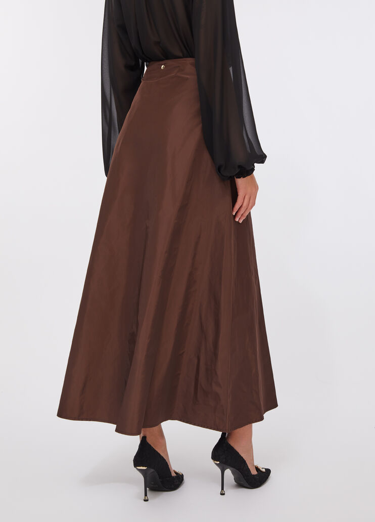 Long taffeta skirt dark brown Liu Jo - large image number 1