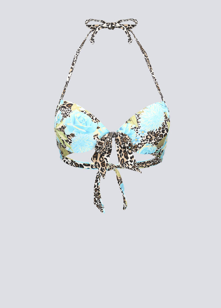 Push-up bikini top animal-print turquoise flowers Liu Jo - large image number 4 Push-up bikini top animal-print turquoise flowers Liu Jo - large image number 4