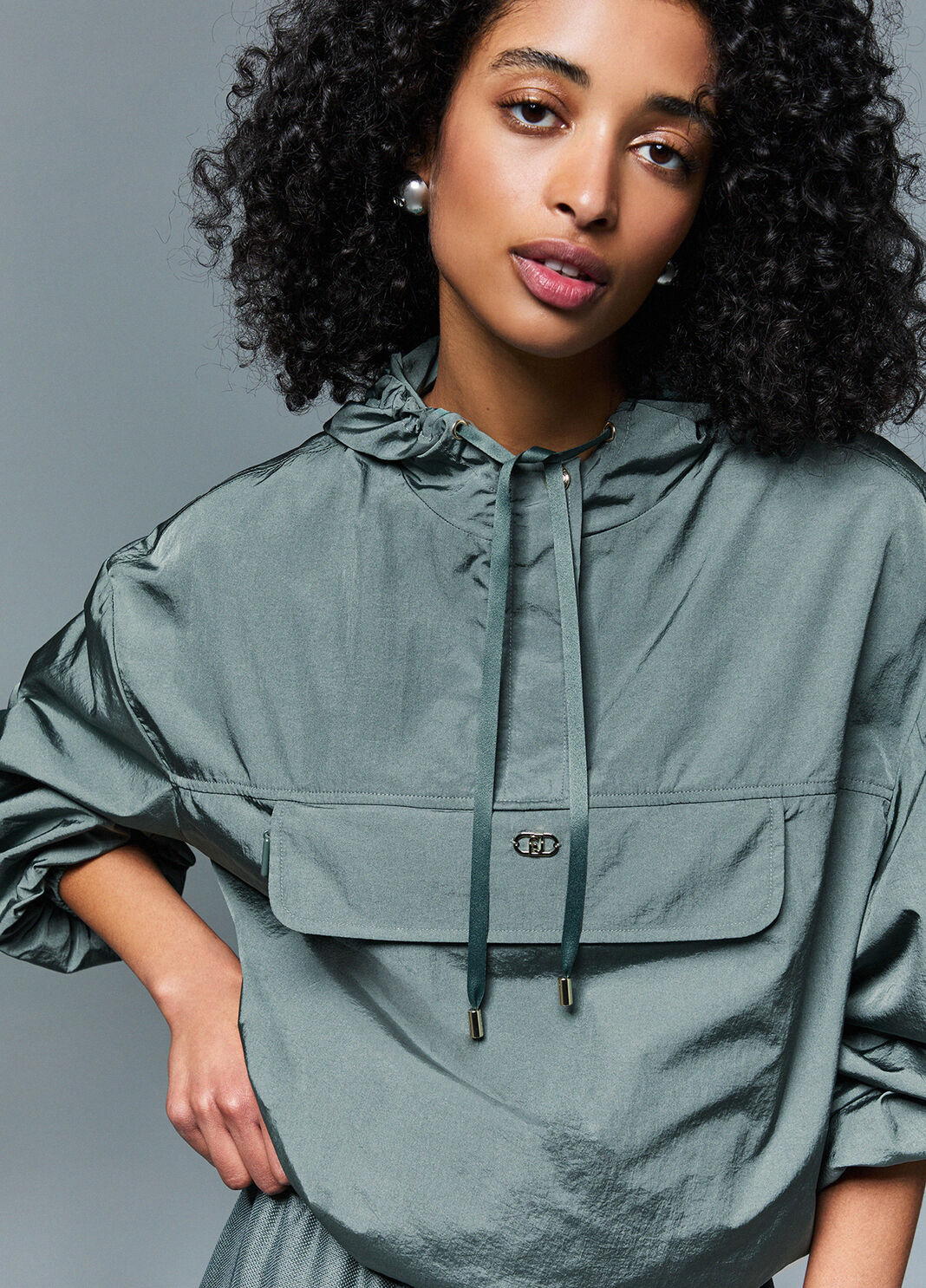 Packable jacket with hood khaki green Liu Jo - large image number 3