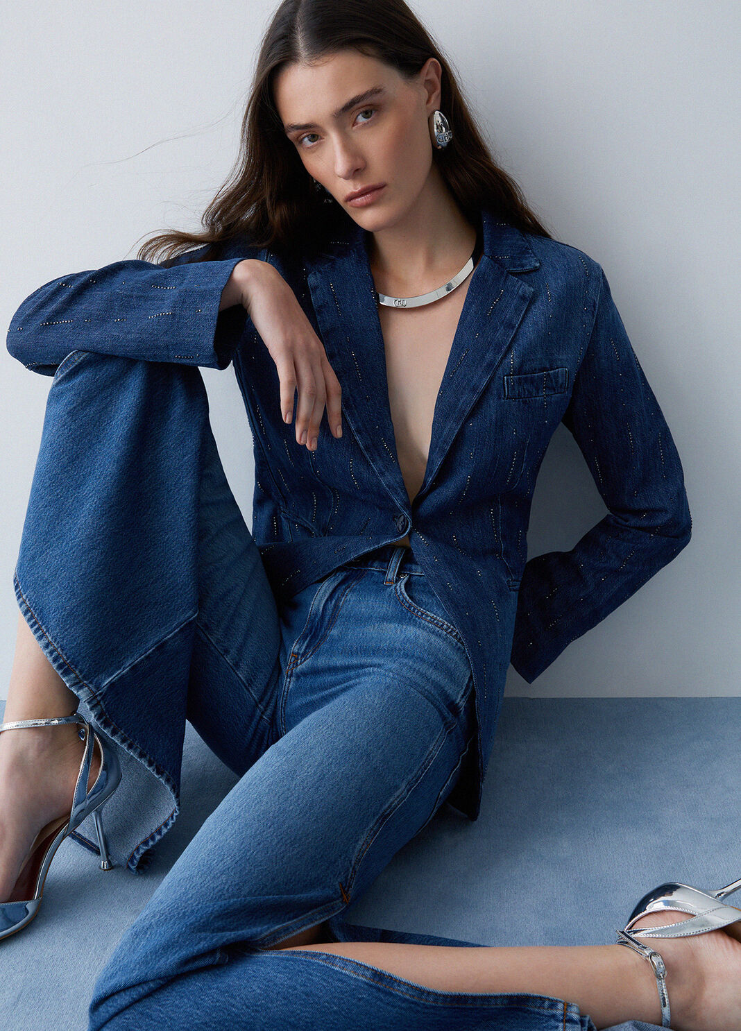 Blazer aus Denim mit Strass Denimblau Liu Jo - large image number 2