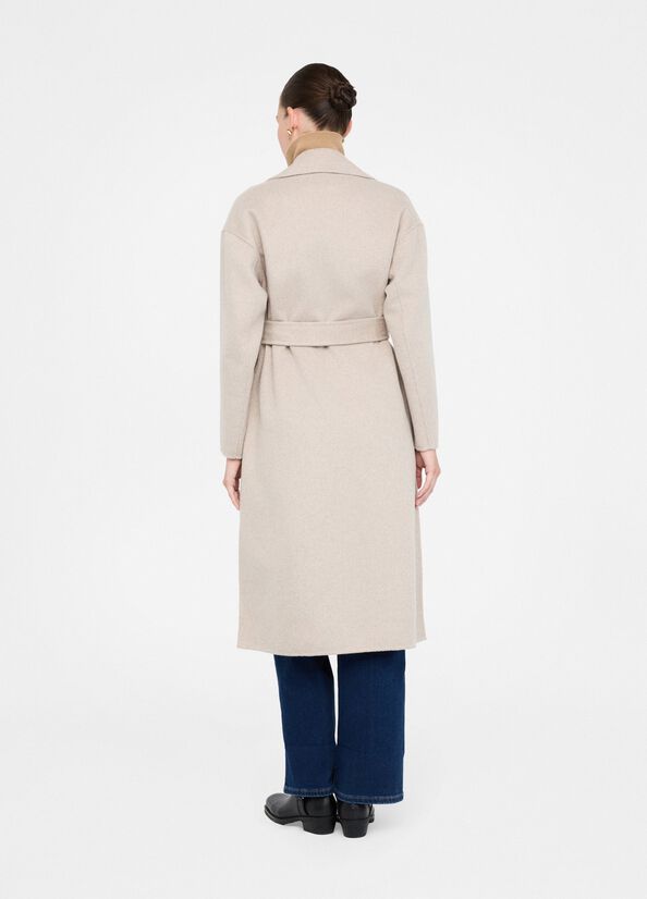 Manteau en laine avec ceinture beige Liu Jo - large image number 1