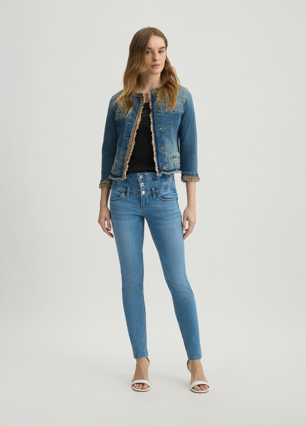 Jean skinny &agrave; taille haute denim bleu fonc&eacute; Liu Jo - large image number 3
