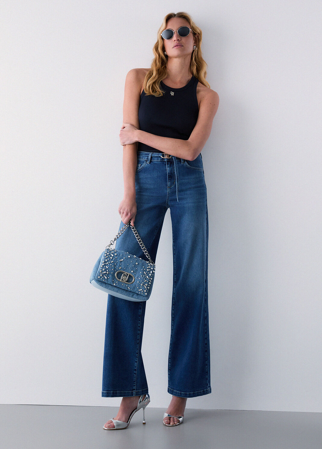 Top with mini logo dark blue Liu Jo - large image number 3