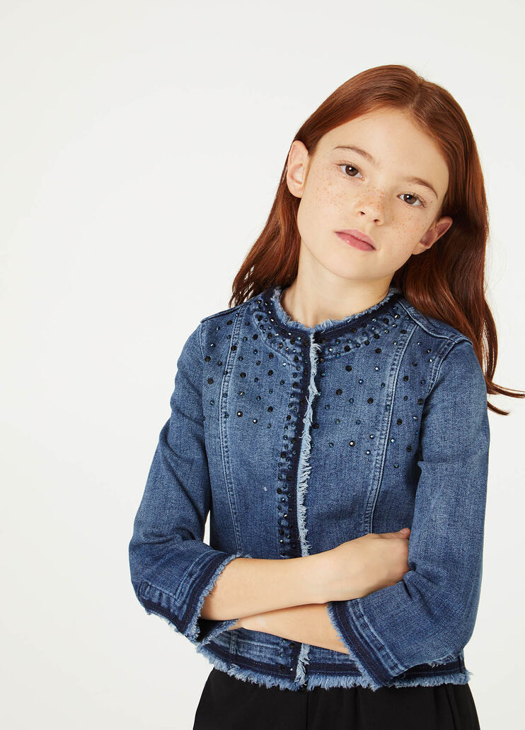 Denim tracksuit with precious stones Blue denim Liu Jo - large image number 2 Denim tracksuit with precious stones Blue denim Liu Jo - large image number 2