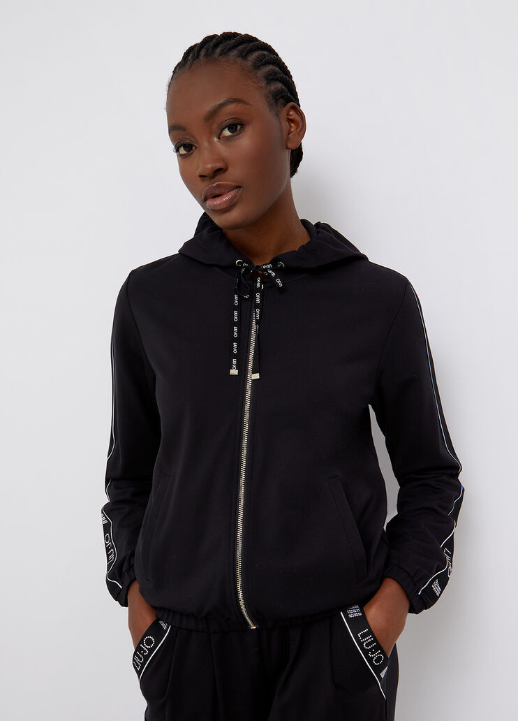 Толстовка на молнии с капюшоном чёрный/белый Liu Jo - large image number 0