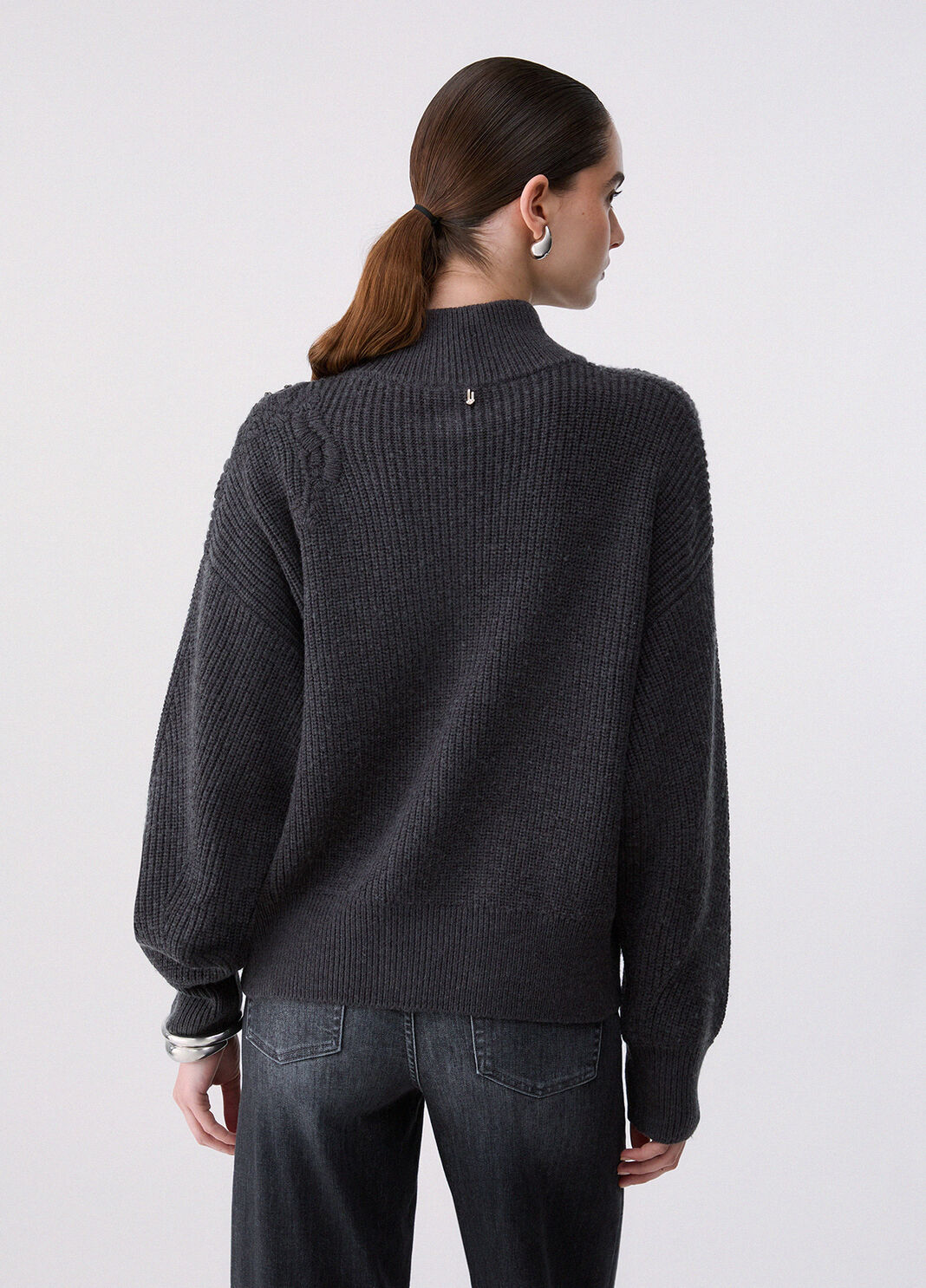 Wollcardigan mit Stickerei Anthrazit meliert Liu Jo - large image number 1