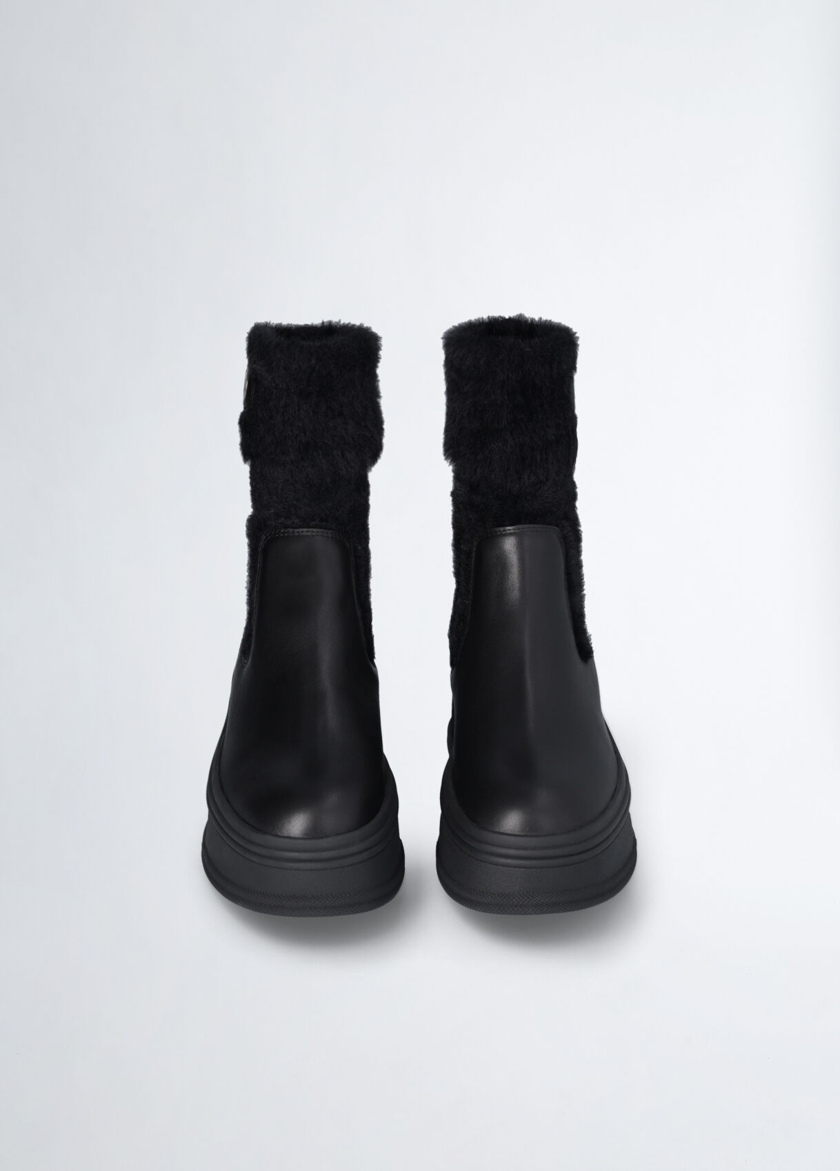 Schwarze Sock Stiefelette mit warmem Schaft Farbe Schwarz Liu Jo