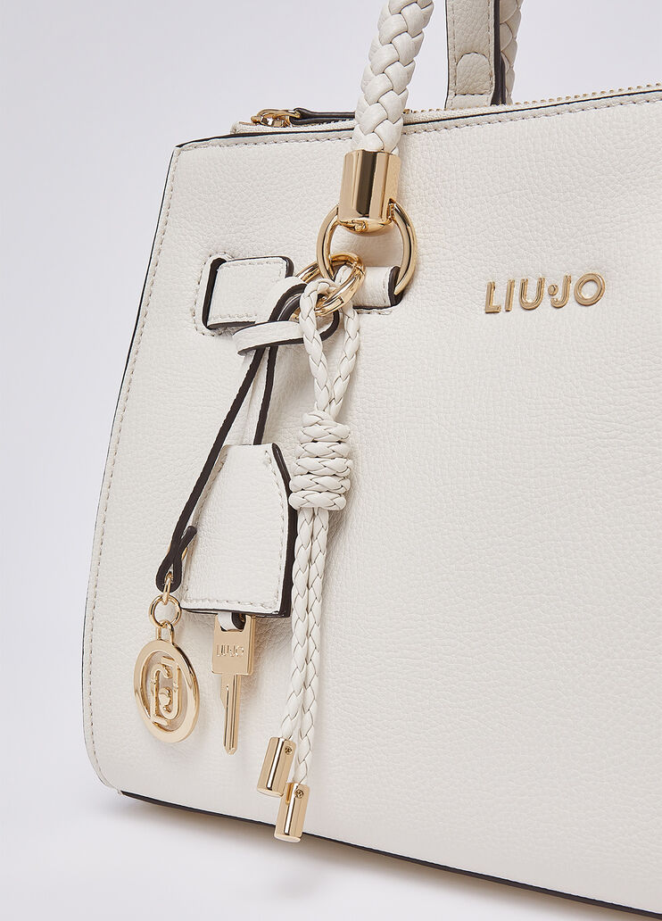 Kleine Satchel Bag mit Anh&auml;ngern Creme Liu Jo - medium