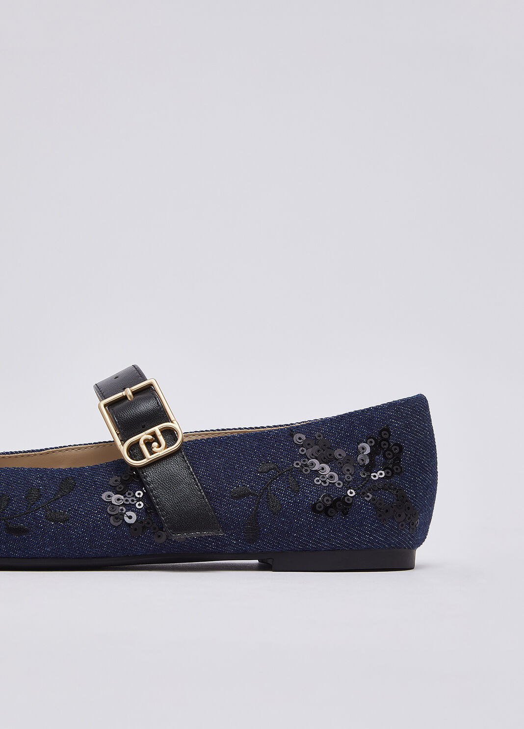 Denim ballet flats with embroidery dark denim Liu Jo - large image number 5