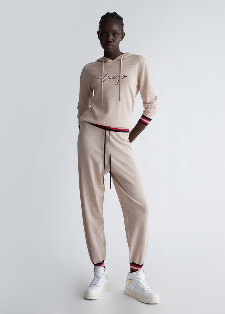 Eco-friendly striped sweater ivory Liu Jo - look Eco-friendly striped sweater ivory Liu Jo - look