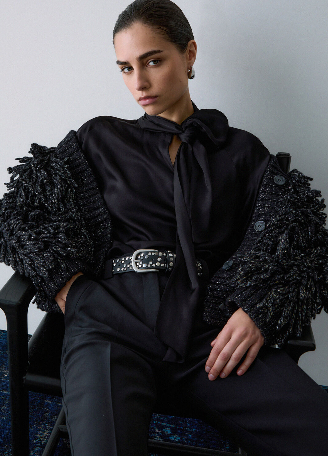 Satin Blouse with Bow black Liu Jo - large image number 2