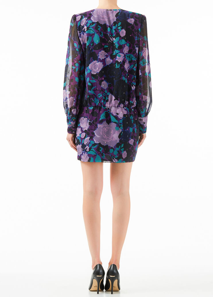 Short dress with jewel details Floral Purple/Gold Liu Jo - large image number 1 Short dress with jewel details Floral Purple/Gold Liu Jo - large image number 1