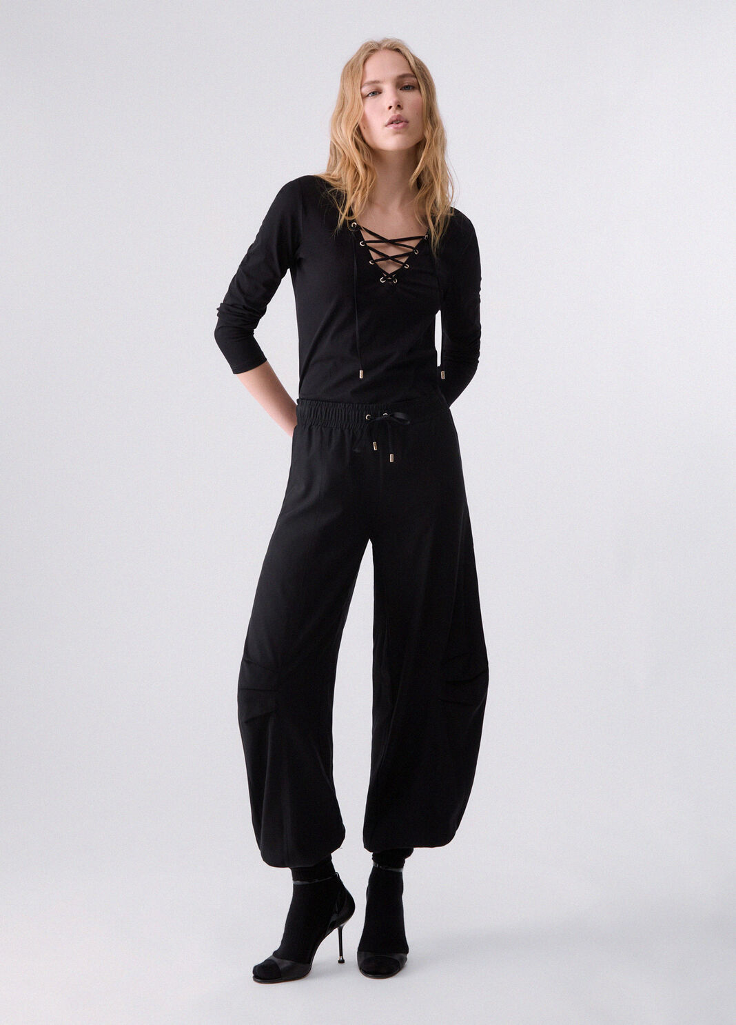 Pantalon &agrave; jambes larges noir Liu Jo - large image number 5