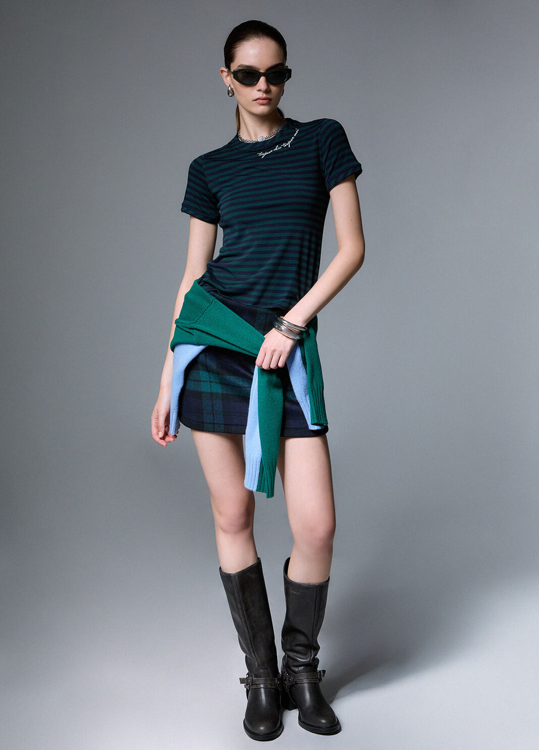 T-shirt with embroidery green and blue Liu Jo - large image number 2