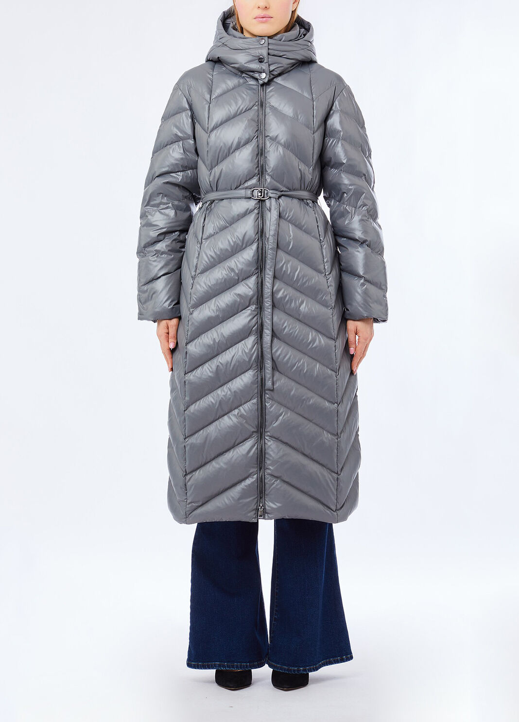 Long down jacket with hood steel Liu Jo - large image number 0