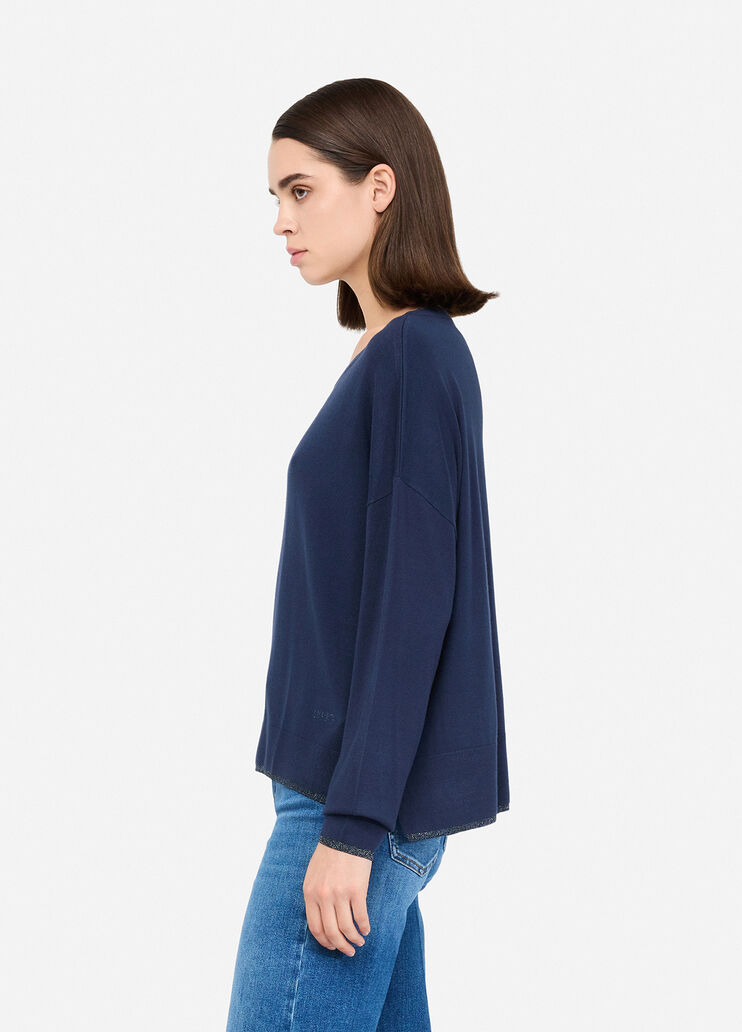 Pull en Lurex® bleu marine Liu Jo - large image number 3