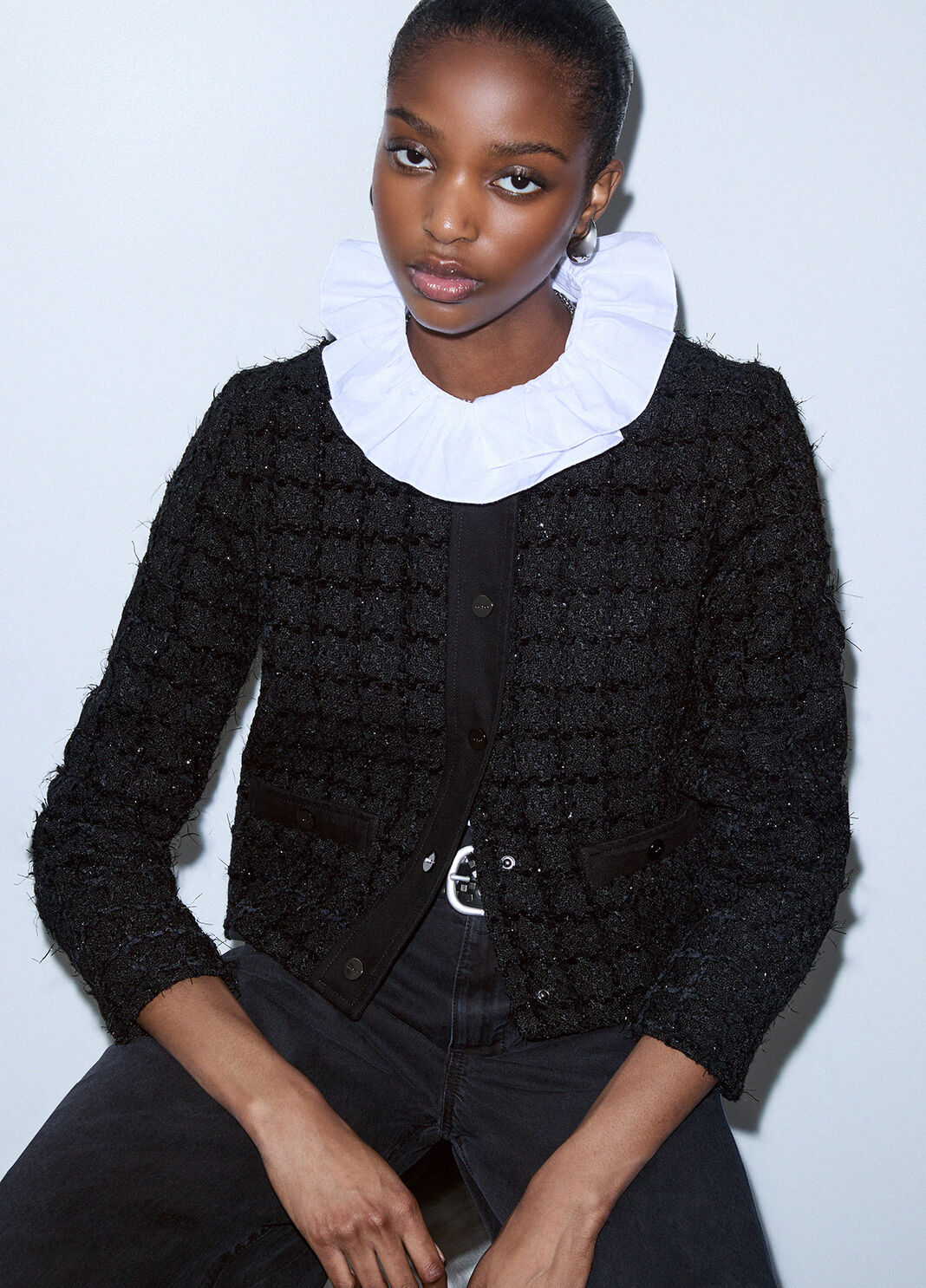Boucl&eacute;-Jacke schwarz Liu Jo - large image number 2