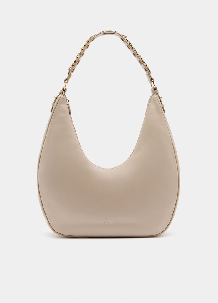 Large hobo bag with chain beige Liu Jo - medium