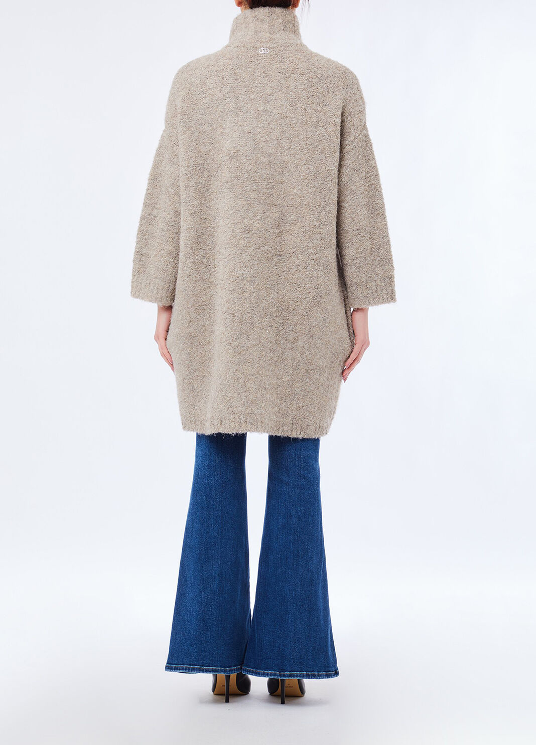 Boucl&eacute;-Strickmantel Dunkelbeige Liu Jo - large image number 1