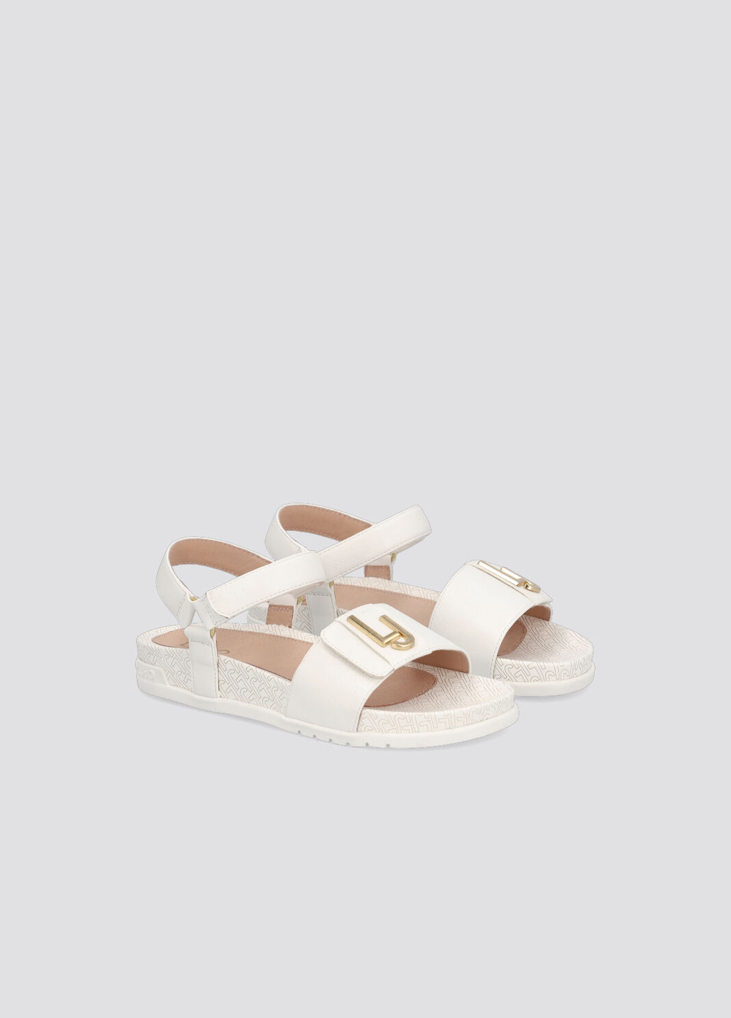 Sandales avec logo monogramme blanc Liu Jo - large image number 1