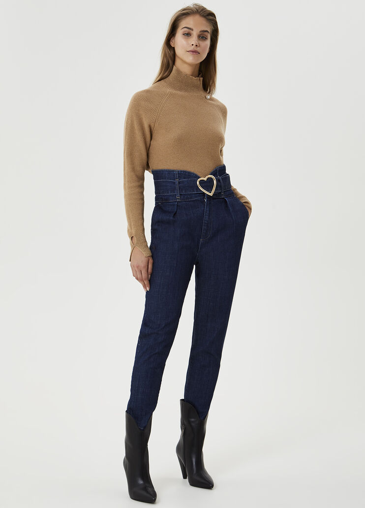 Carrot jeans with belt Blue denim Liu Jo - large image number 3 Carrot jeans with belt Blue denim Liu Jo - large image number 3