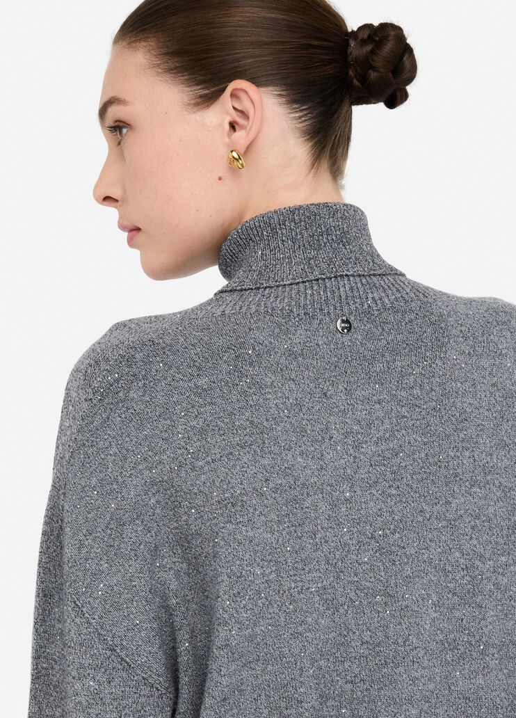 Rollkragenpullover mit Mini-Pailletten Grau Liu Jo - large image number 4 Rollkragenpullover mit Mini-Pailletten Grau Liu Jo - large image number 4