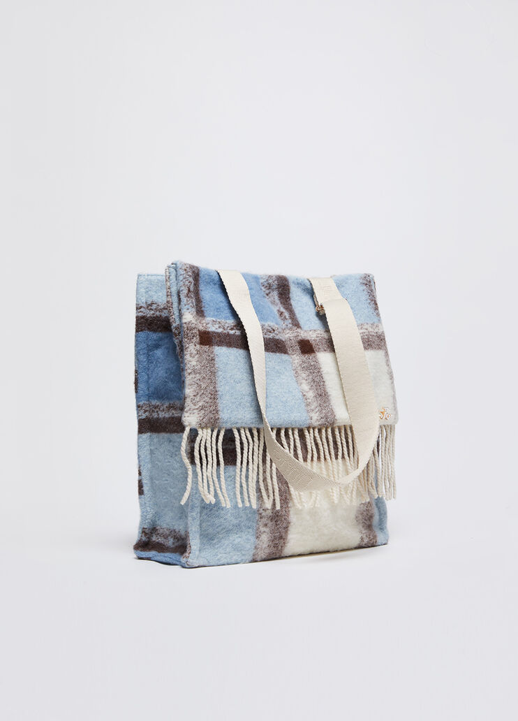 Mittelgroßer Shopper aus Wollgemisch Blau Liu Jo - medium Mittelgroßer Shopper aus Wollgemisch Blau Liu Jo - medium