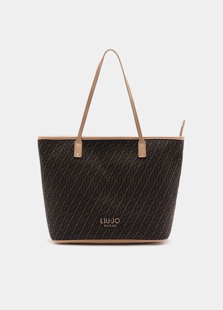 Tote Bag aus Jacquard-Gewebe Dunkelbraun Liu Jo - medium